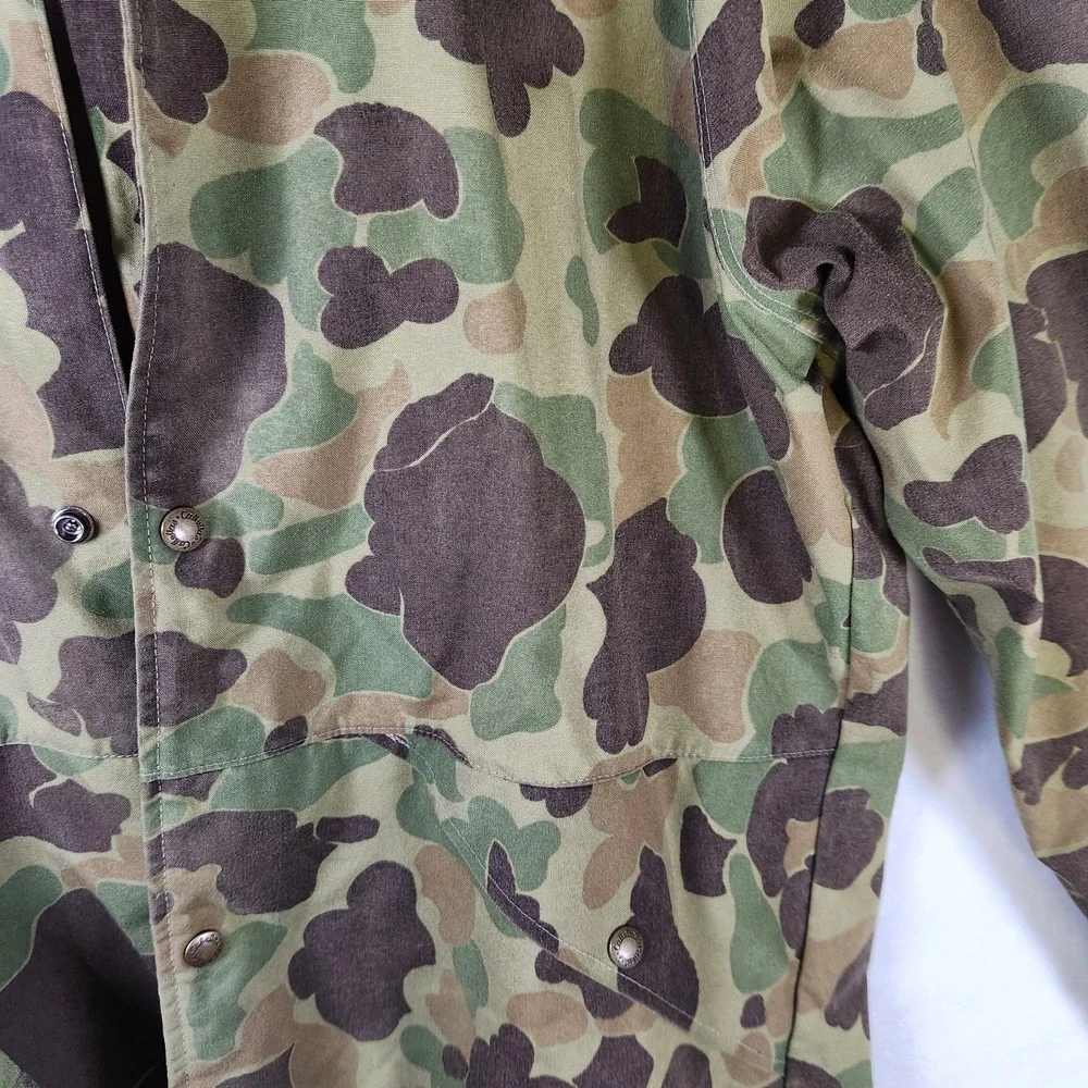 Vtg Cabelas Duck Camo Hunting Jacket Made USA Size L Frog‎ Camouflage